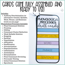 Load image into Gallery viewer, PHYSICAL Phonological Processes Drill Card Activities for Speech Therapy