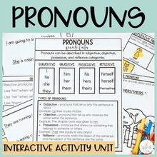Load image into Gallery viewer, Pronouns Interactive Activity Unit for Speech Therapy