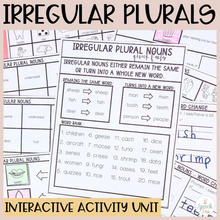 Load image into Gallery viewer, Irregular Plurals Interactive Activity Unit for Speech Therapy