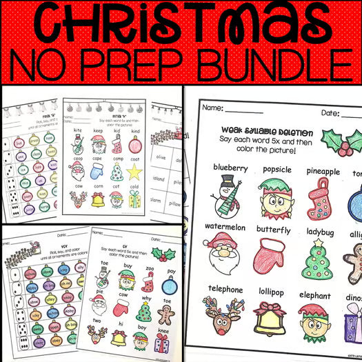 Christmas Speech Therapy NO PREP Bundle