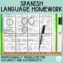 Load image into Gallery viewer, SPANISH Language Homework Color Sheets | Speech Therapy Homework
