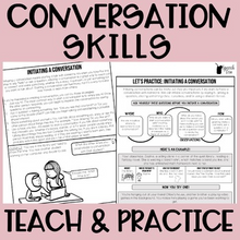 Load image into Gallery viewer, Conversation Skills Teach and Practice Activities Unit for Speech Therapy