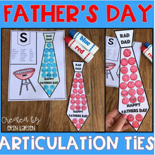 Load image into Gallery viewer, Father's Day Articulation Ties | Father's Day Speech Therapy
