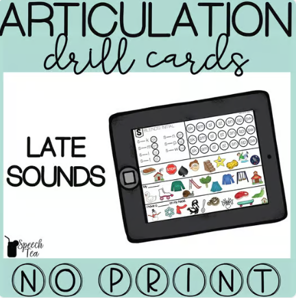 Digital Articulation Drill Cards Activities for Later Sounds