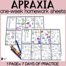 Load image into Gallery viewer, Apraxia Homework Color Sheets