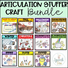Load image into Gallery viewer, Articulation Stuffer Crafts for the ENTIRE YEAR | Speech Therapy Crafts