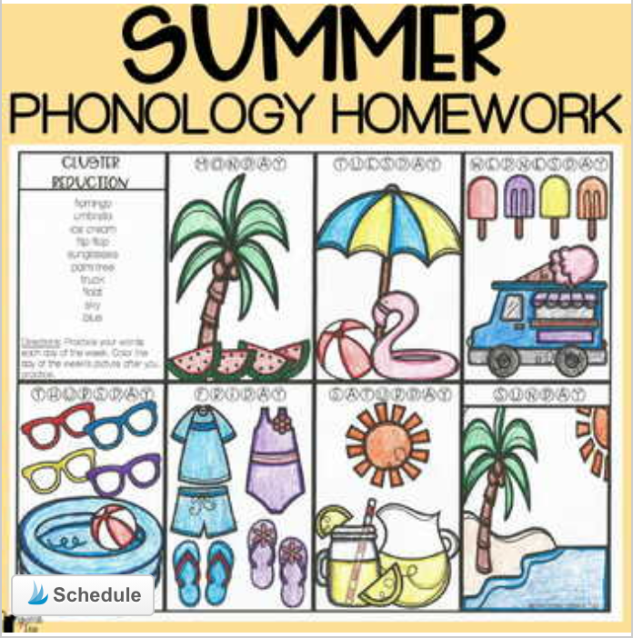 Summer Phonological Processes Homework