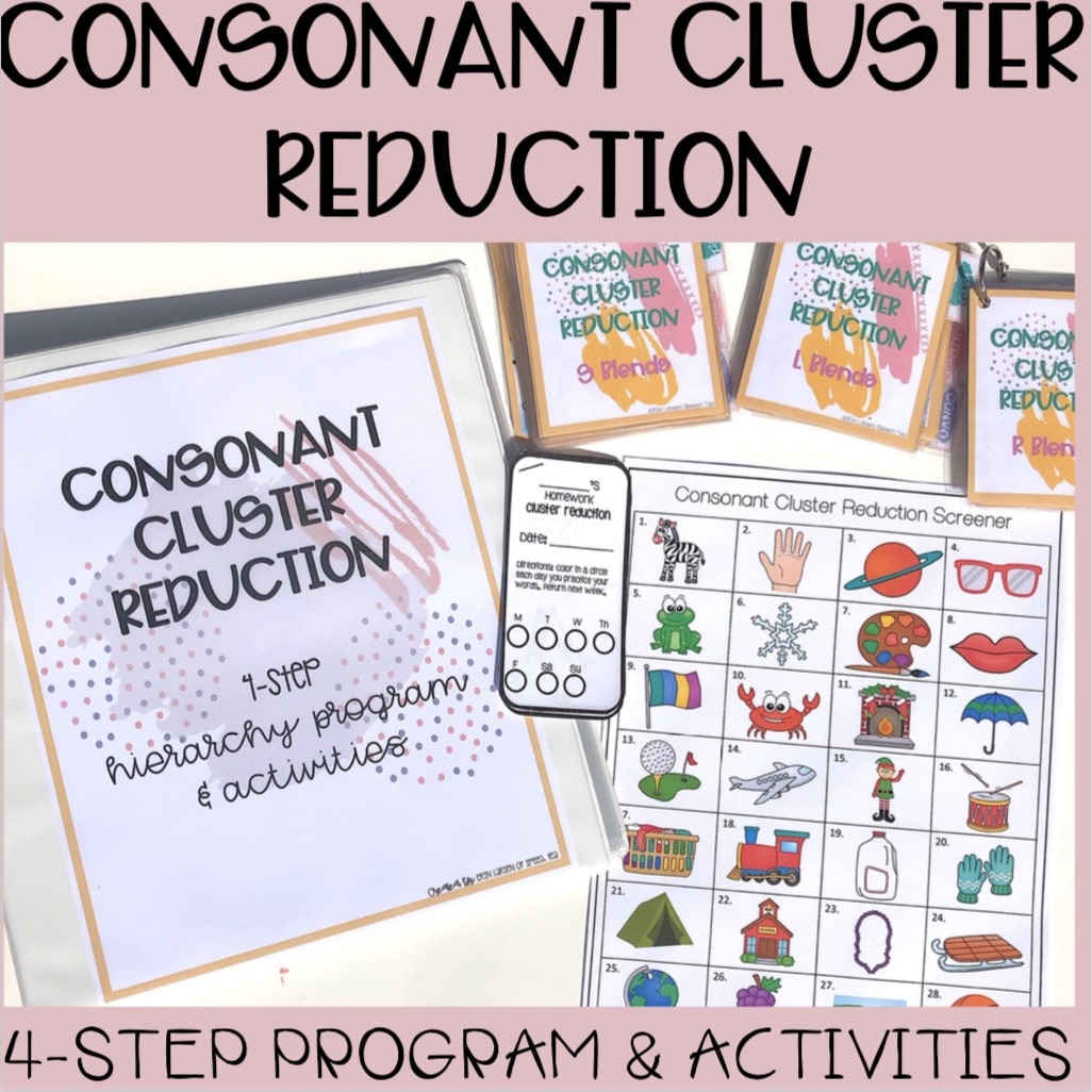 Consonant Cluster Reduction Activities & 4-Step Program