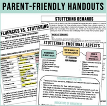 Load image into Gallery viewer, Stuttering Handouts and Home Carryover for Fluency Speech Therapy