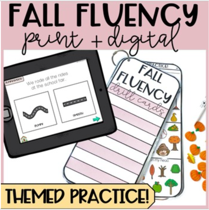 Fall Fluency Activities for Stuttering Print and Digital