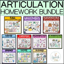 Load image into Gallery viewer, Articulation Homework Bundle