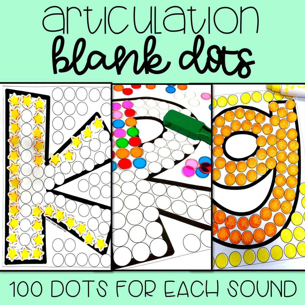 Articulation Blank Dots Activity