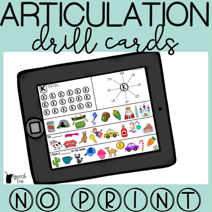 No Print Articulation Drill Cards