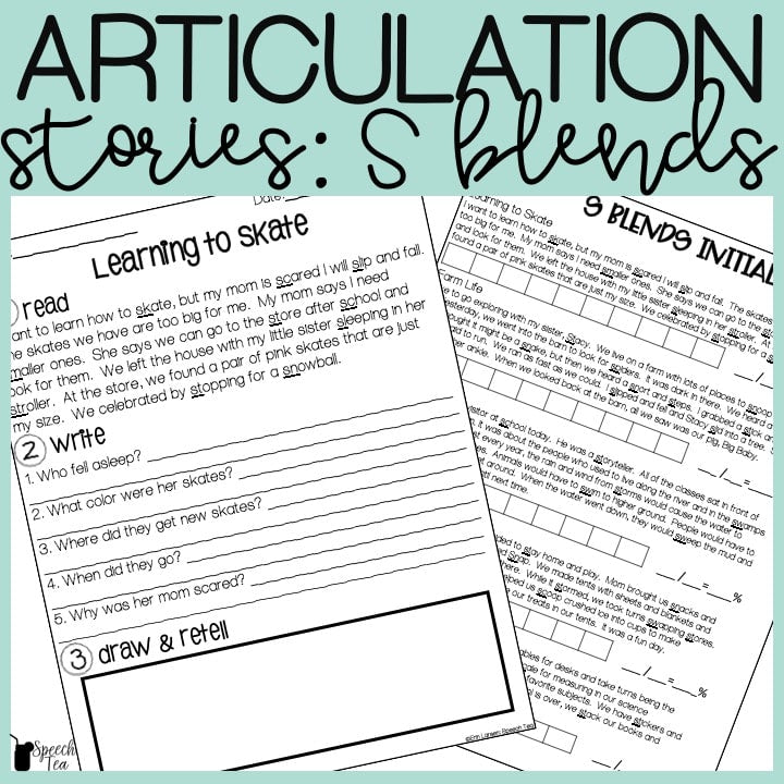 S Blends Articulation Stories