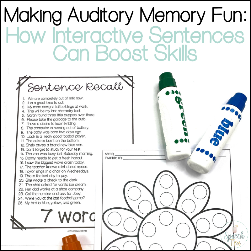 Boost Auditory Memory with Interactive Sentences in Speech Therapy ...