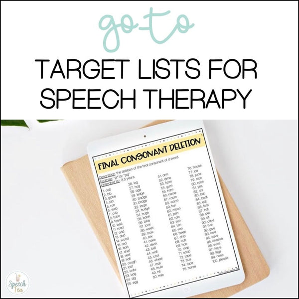 Go-To Target Lists for Speech Therapy