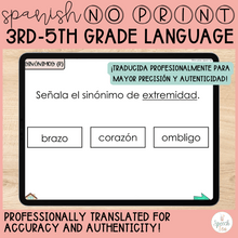 Load image into Gallery viewer, SPANISH No Print Language 3rd to 5th for Speech Therapy
