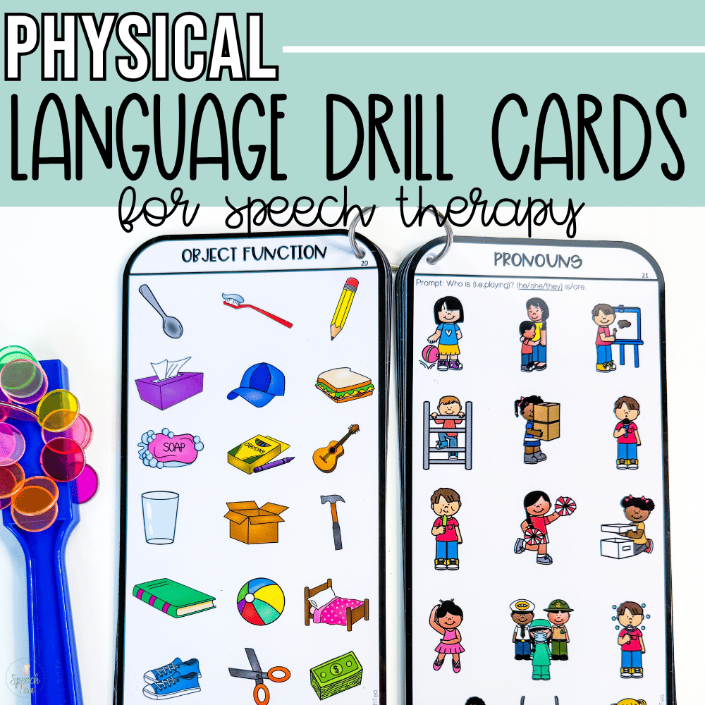 All Physical Language PHYSICAL Language Drill Card Activities for Speech Therapy – SpeechTea