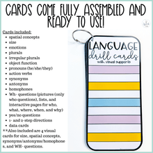 Load image into Gallery viewer, PHYSICAL Language Drill Card Activities for Speech Therapy
