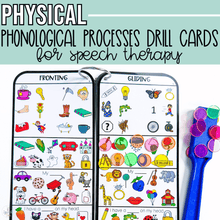 Load image into Gallery viewer, PHYSICAL Phonological Processes Drill Card Activities for Speech Therapy

