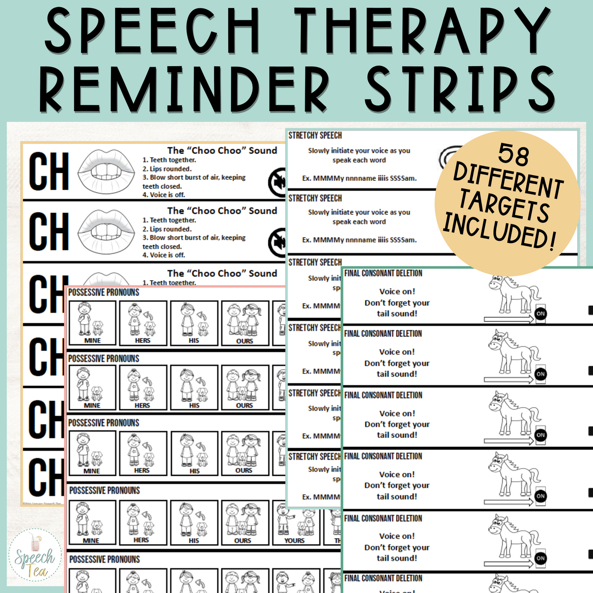 Speech Therapy Visual Reminder Strips – SpeechTea