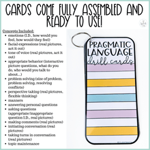 Load image into Gallery viewer, PHYSICAL Pragmatic Language Drill Card Activities for Speech Therapy
