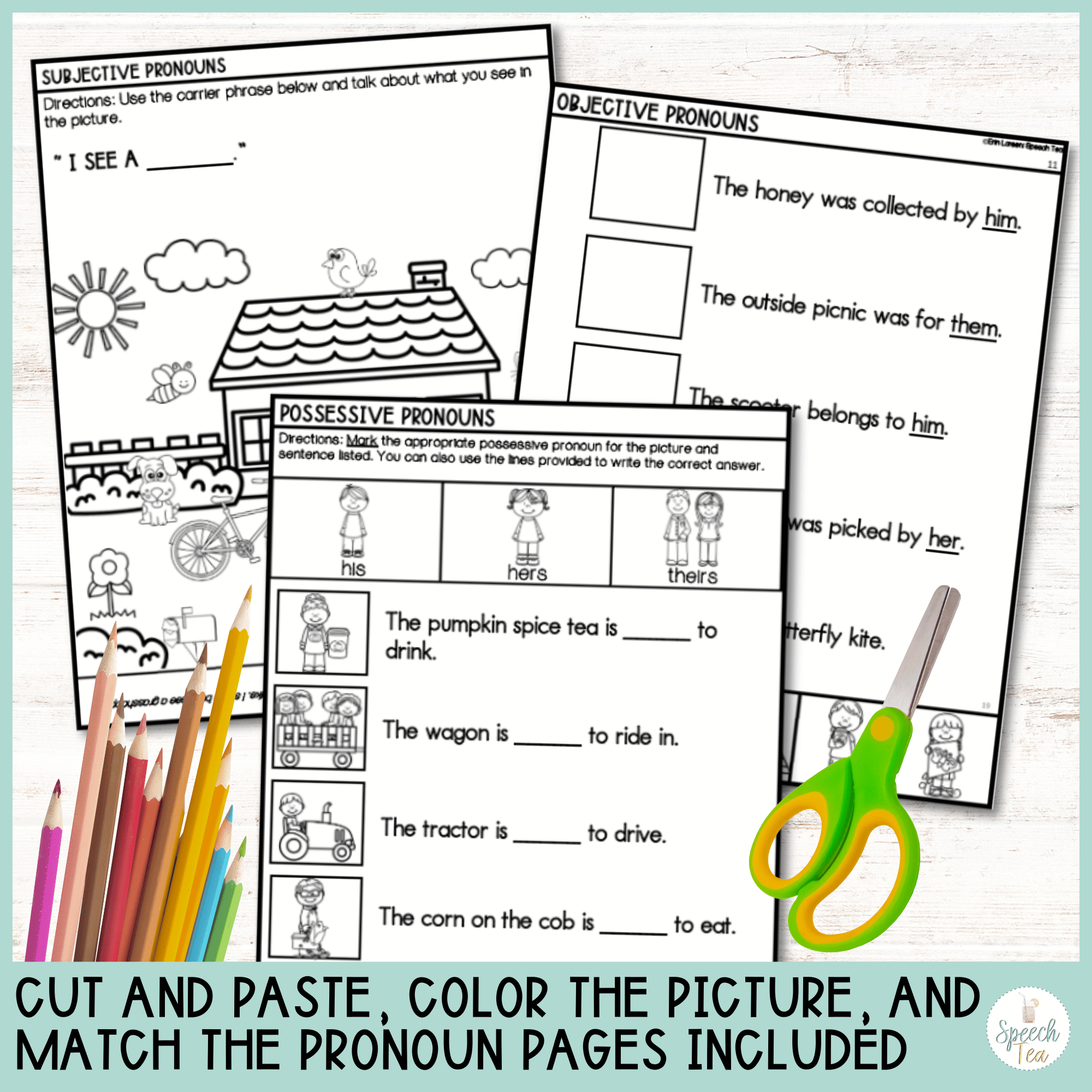Pronouns Interactive Activity Unit for Speech Therapy