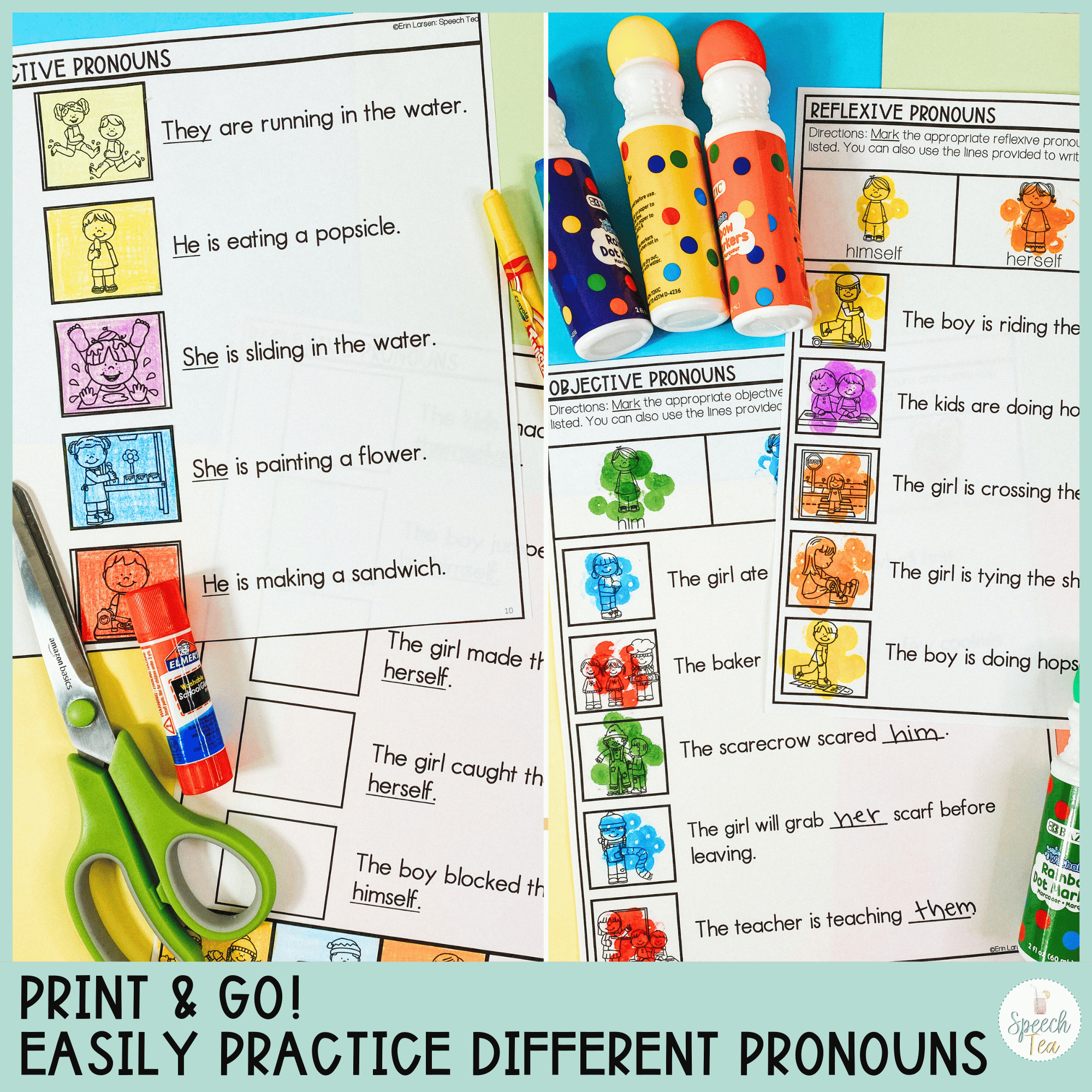 Pronouns Interactive Activity Unit for Speech Therapy