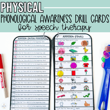 Load image into Gallery viewer, PHYSICAL Phonological Awareness Drill Card Activities for Speech Therapy
