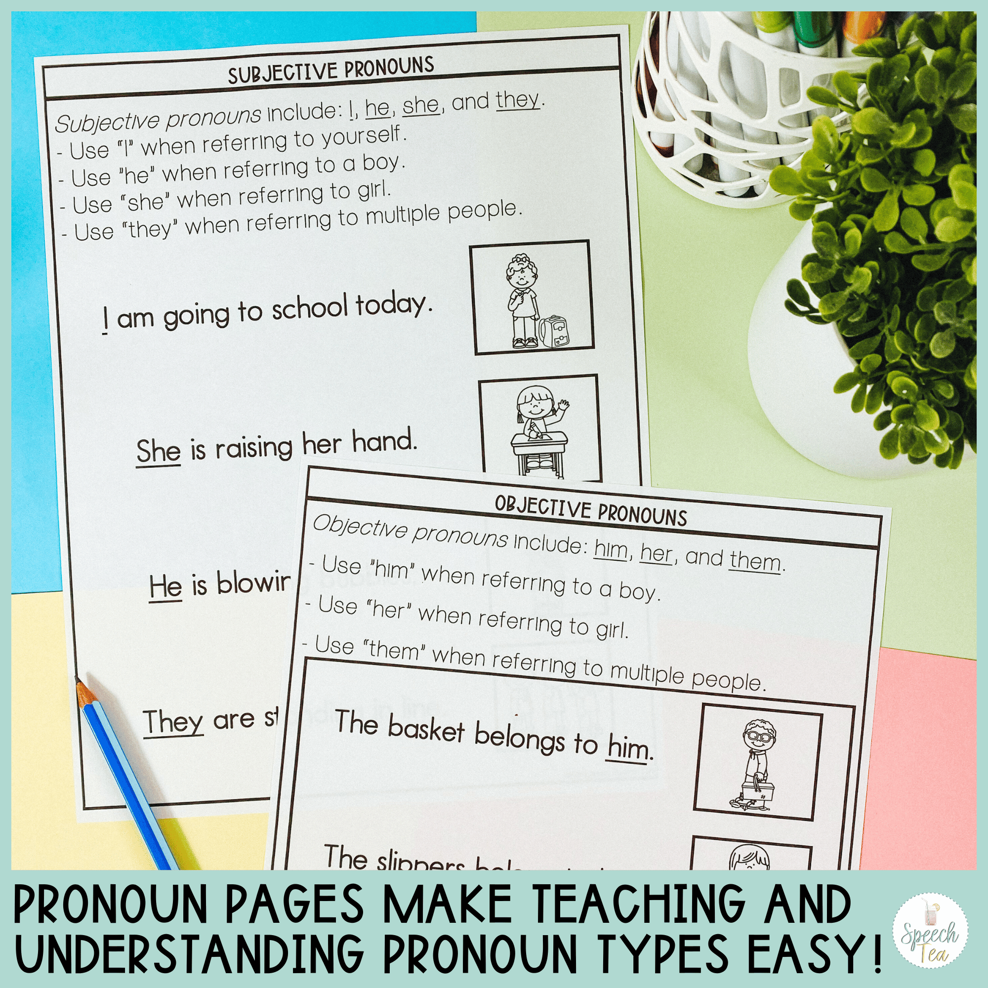Pronouns Interactive Activity Unit for Speech Therapy