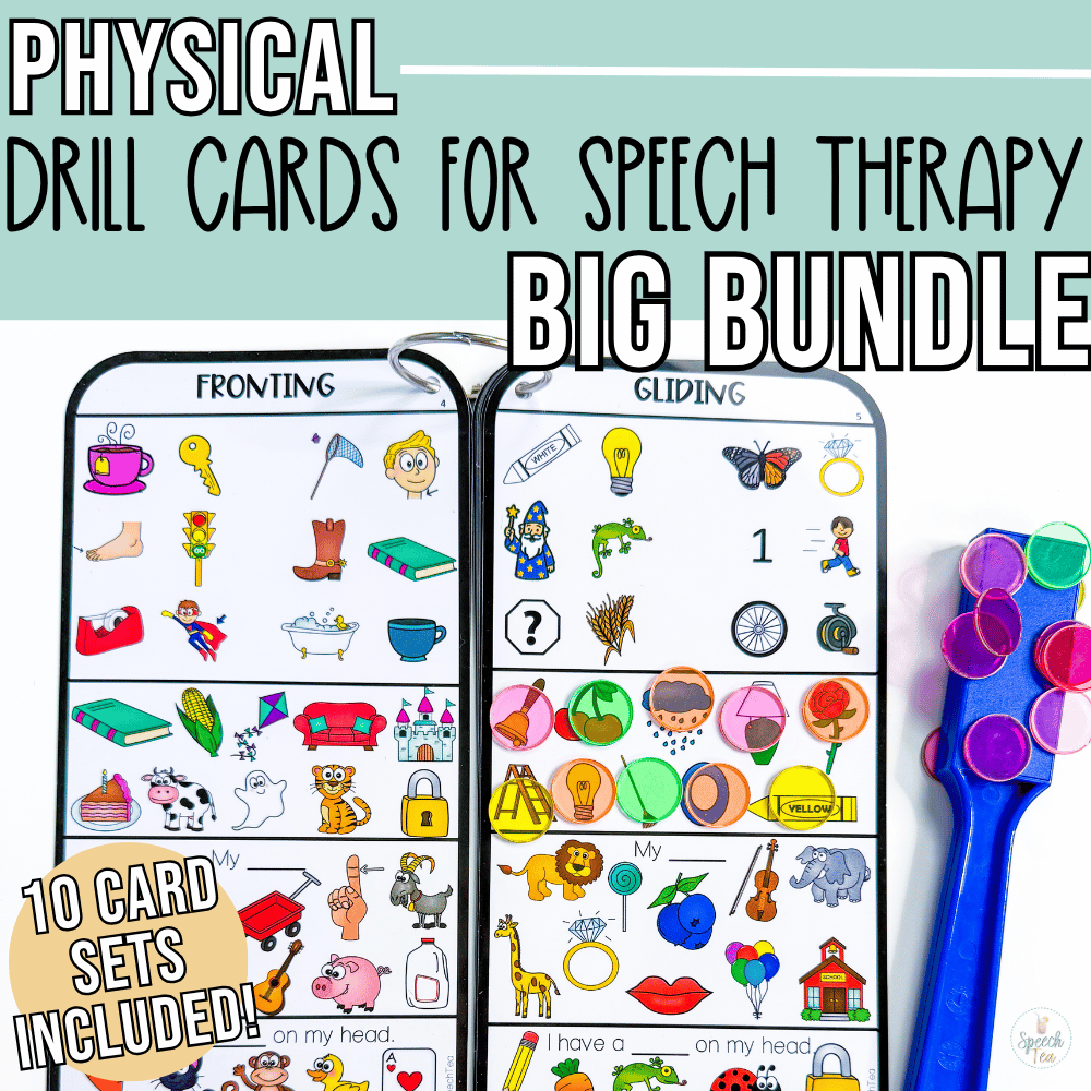 PHYSICAL Drill Card Activities for Speech Therapy BUNDLE (10 Card Sets)