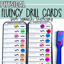Load image into Gallery viewer, PHYSICAL Fluency Drill Card Activities for Speech Therapy
