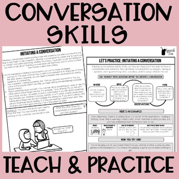 Conversation Skills Teach and Practice Activities Unit for Speech Therapy