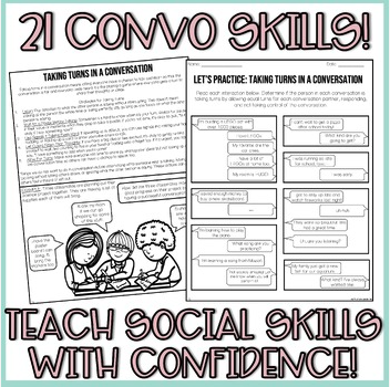 Conversation Skills Teach and Practice Activities Unit for Speech Therapy