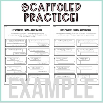 Conversation Skills Teach and Practice Activities Unit for Speech Therapy