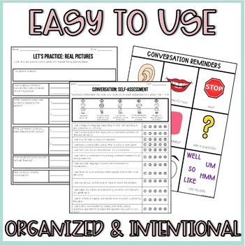 Conversation Skills Teach and Practice Activities Unit for Speech Therapy