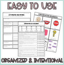 Load image into Gallery viewer, Conversation Skills Teach and Practice Activities Unit for Speech Therapy

