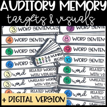 Auditory Memory Strips: Targets and Visuals - Auditory Processing Speech Therapy