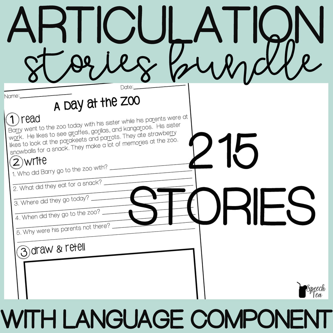 Articulation Stories with Language Component Bundle