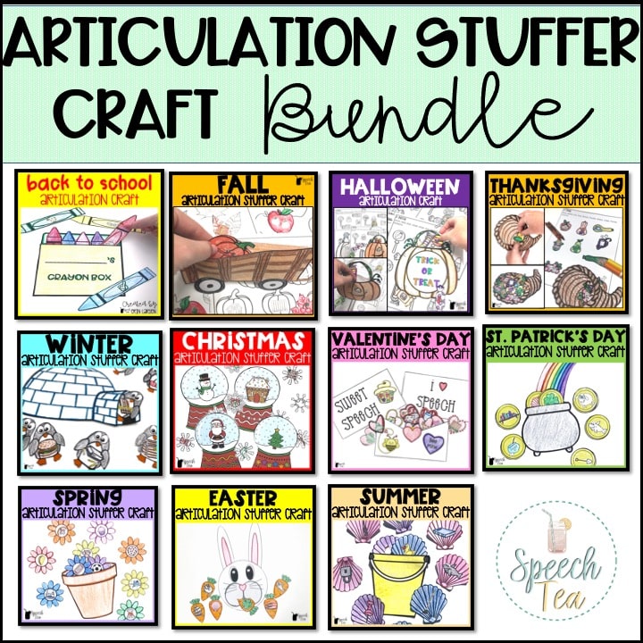 Articulation Stuffer Crafts for the ENTIRE YEAR | Speech Therapy Crafts