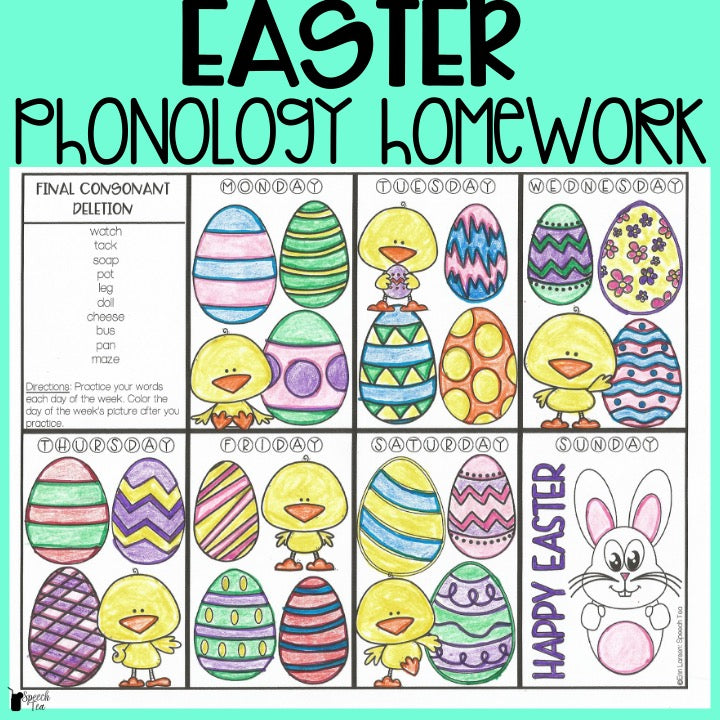 Easter Phonological Processes Homework