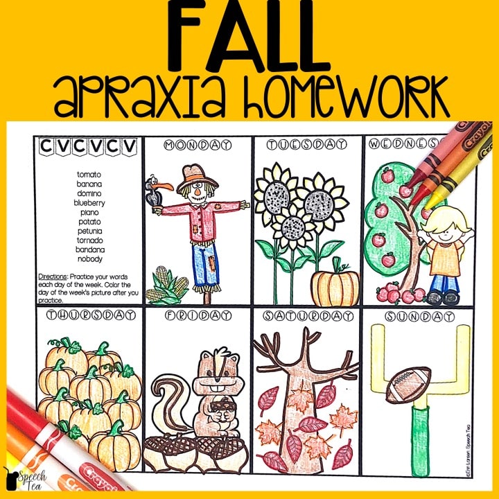 Fall Apraxia Homework