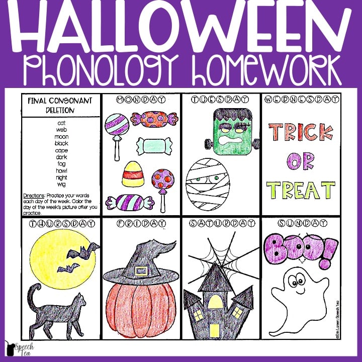 Halloween Phonological Processes Homework
