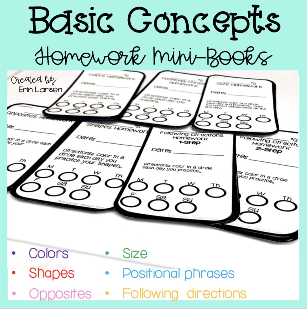 Homework Basic Basic Concepts Homework Mini-books – SpeechTea