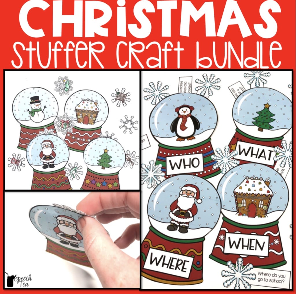 Christmas Speech Therapy Stuffer Craft BUNDLE