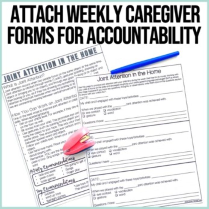 Early Intervention Handouts and Carryover Support for Prelinguistic Skills