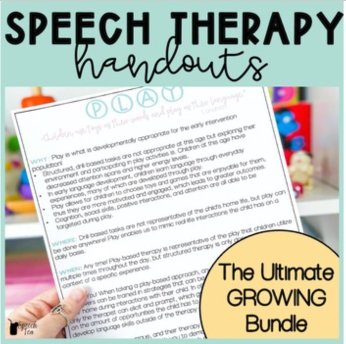 The Ultimate Toolkit of Speech Therapy Handouts GROWING Bundle