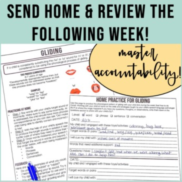 Phonological Processes Handouts and Home Carryover