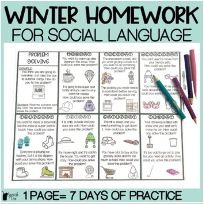 Winter Social Language Homework
