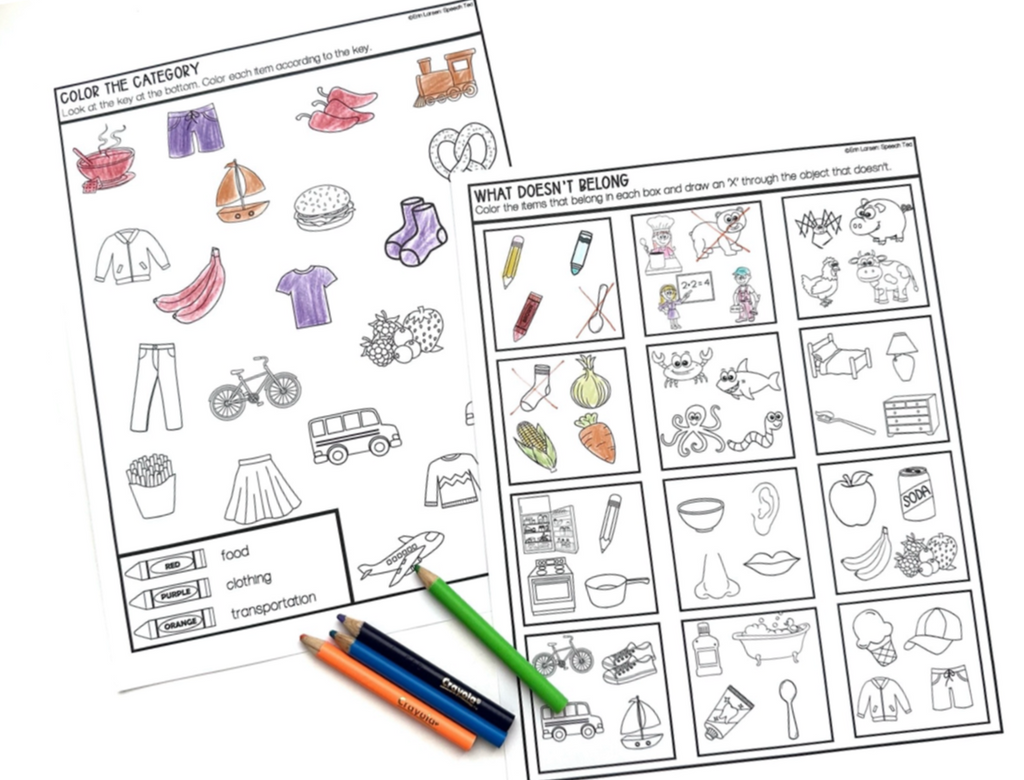 Categories Interactive Activity Unit for Speech Therapy